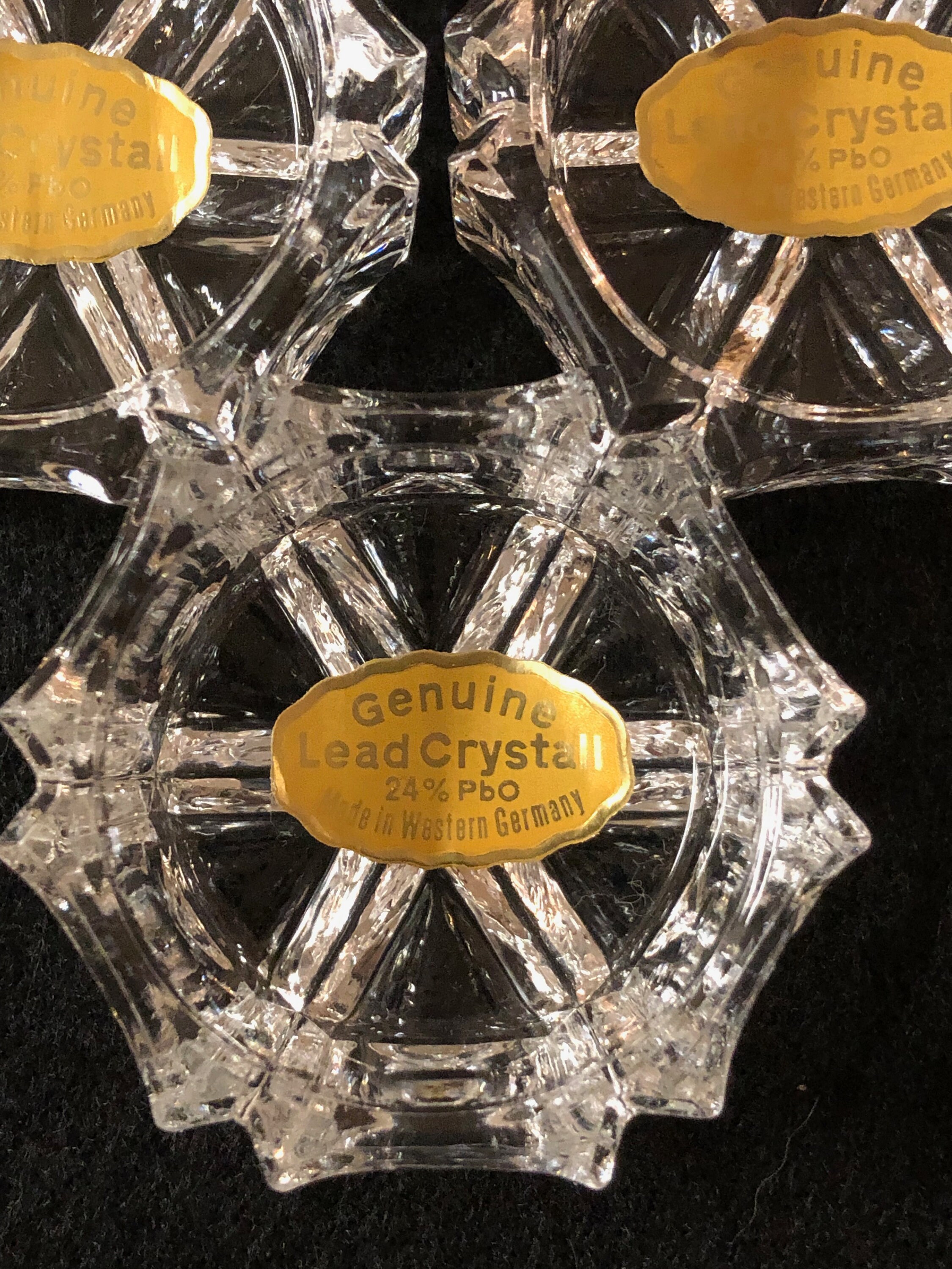 Vintage Lead Crystal Salt Cellars Set of 4 Etsy