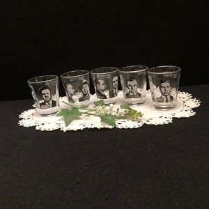 Vintage Set of 5 Shot Glasses - The Usual Suspects!