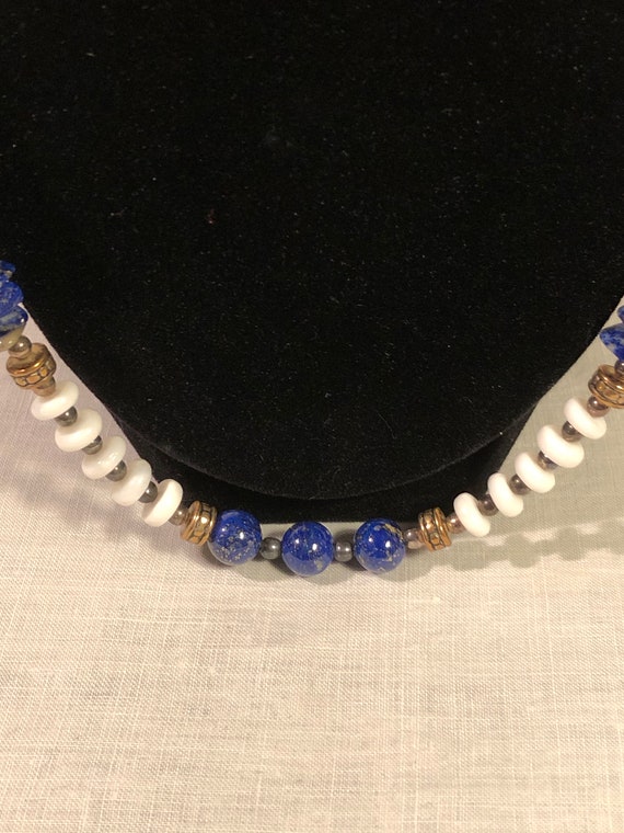 Vintage Jewelry - Lapis Beaded Necklace and Match… - image 4