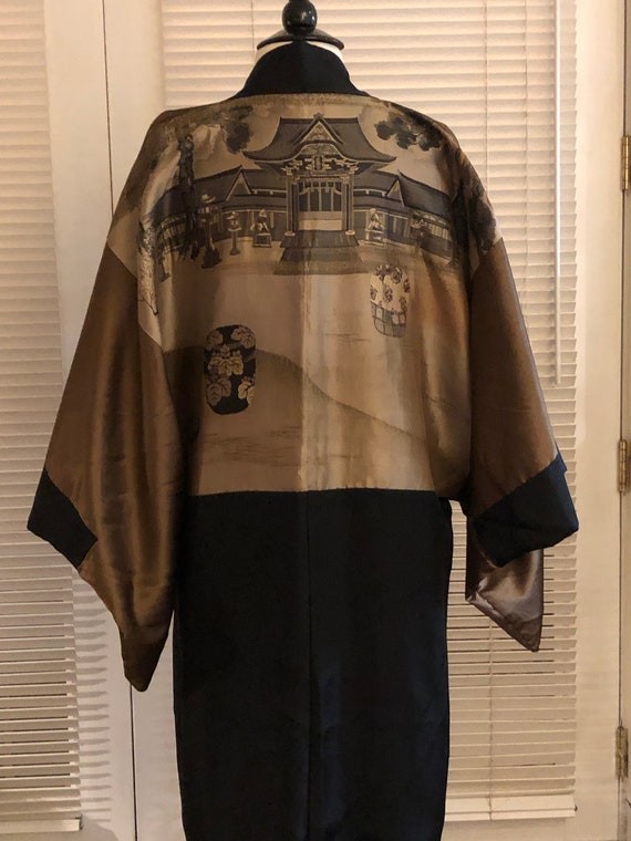 Vintage Silk Japanese Haori with Beautiful Jacqua… - image 5