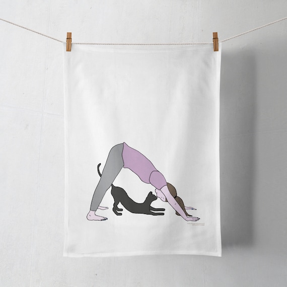 Yoga Pose Tea Towel Yoga Gifts for Her Yoga Lover Gift Pilates