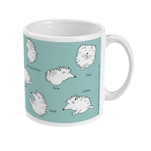 Hedgehog Yoga Mug, Yoga Poses, Hedgehog Mug, Hedgehog Gifts and Yoga Gifts For Hedgehog Lover, Yoga Lover, Teacher, Instructor and Yogis