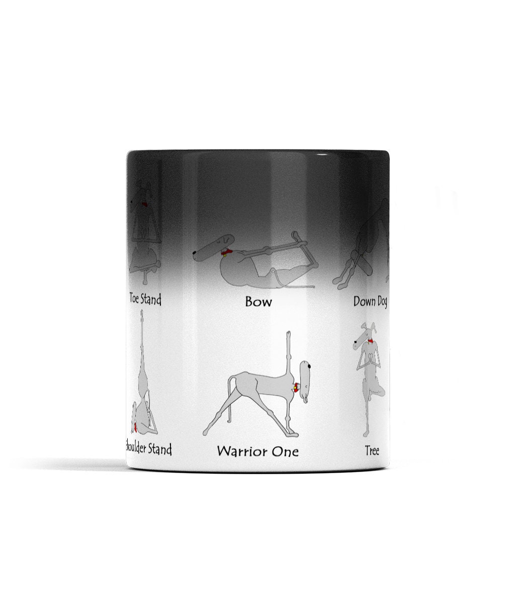 Yoga Mug, Whippet Mug, Greyhound,yoga Gifts, Dog Owner Gift for Her, Gift  for Him, Yogi or Yogini 