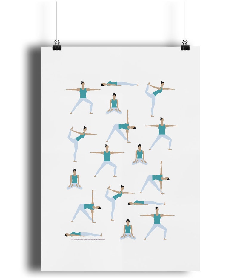 Yoga Poster-Yoga Poses Poster-Yoga Print-Yoga Wall Art-Yoga Art-Yoga Gifts-Yoga Decor-Yoga Studio Decor-Yoga Decor image 1