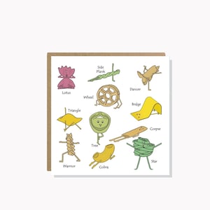 Yoga Pasta Card Yoga Card Cheese Lover Card Yoga Instructor Women Men Her Mom Mum Best Friend From Wife Son Husband Daughter birthday