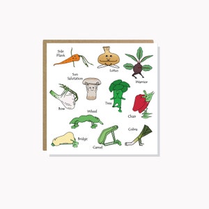 Yoga Vegetable Card Yoga Card Yoga Instructor Women Men Her Mom Mum Sister Best Friend From Gardner Wife Husband Son Daughter