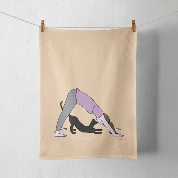 Yoga Pose Tea Towel Yoga Gifts for Her Yoga Lover Gift Pilates