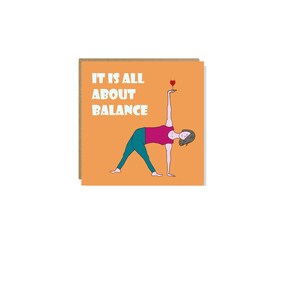Yoga Birthday Card Wine Birthday Card  Yoga Card For Women Her Mom Mum Sister Best Friend  Yoga Teacher Instructor From Son Daughter