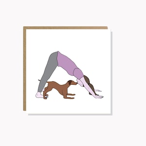 Yoga Pose Yoga Card Dog Card Card for Dog Lover Owner Pilates Lover Yoga Lover Yoga Instructor Yoga Birthday Card Yoga Greeting Card Friend