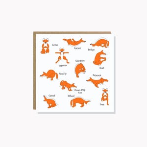 Yoga Birthday Card Yoga Fox Card Yoga Card For Yoga Lover  Fox Lover Yoga Instructor Women Men Her From Mum Friend Wife Son Husband Daughter