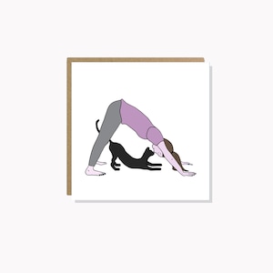 Yoga Pose Yoga Card Black Cat Card Card for Cat Lover Owner Pilates Lover Yoga Lover Yoga Instructor Yoga Birthday Card Yoga Greeting Card