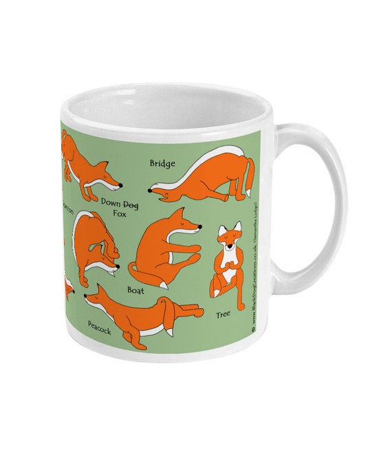 Fox Yoga Mug, Fox  Mug, Fox Gifts and Fox Gifts For Fox Lover, Yoga Lover, Teacher, Instructor and Yogis (F10)