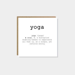 Yoga Birthday Card Yoga Definition Yoga Card For Lover Yoga Lover Yoga Instructor The Yogi Yoga Greeting Card Friend