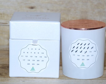 Christmas advent calendar custom label coconut wax scented candle personalized candle