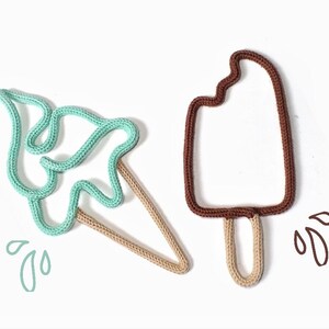 Knitted Wire Ice Cream Cone (set of 2) | Rope Wire Sign to hang on kid's bedroom walls | Ice Cream party | Gelato | Ice Lolly Popsicle