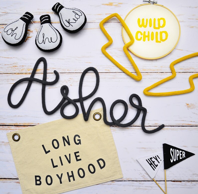 Personalised Nursery Name Sign Wire Word Wire & Wool Name Etsy UK