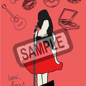 Amy Winehouse Retro Digital Art