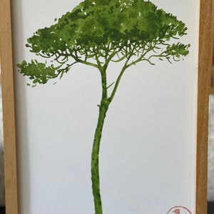 Stampa digitale di poster ad acquerello fatto a mano su carta A4, Pin du Bassin,