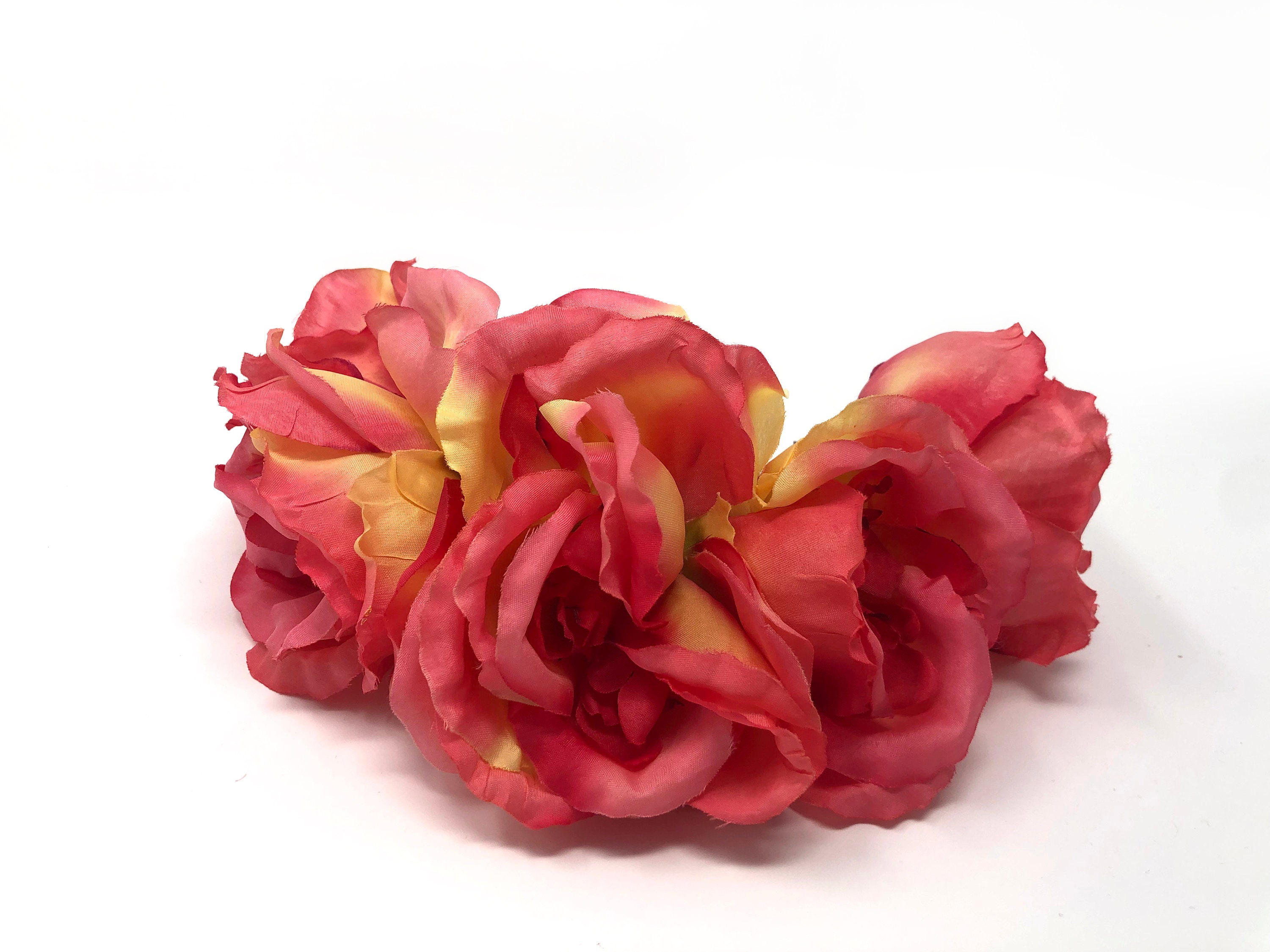 Large Pink Rose Flower Crown Satin-wrapped Headband - Etsy