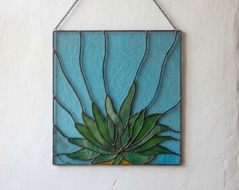 Stained Glass Succulent Pattern: Digital Download, PDF & PNG