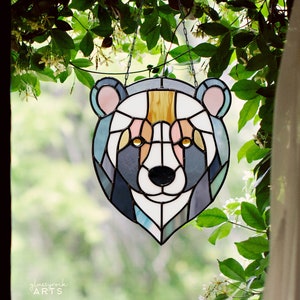 Bear Stained Glass Pattern, Digital PDF Download, Bear Template, Stain ...