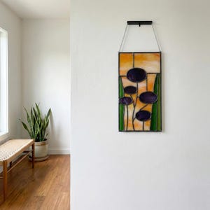 Bloemenpatroon van gebrandschilderd glas: modern zonnevangerontwerp uit het midden van de eeuw (pdf en png) afbeelding 6