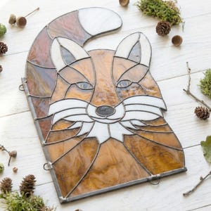 Stained Glass Fox Suncatcher Pattern: Window Hanging Template (PNG & PDF Download) image 4