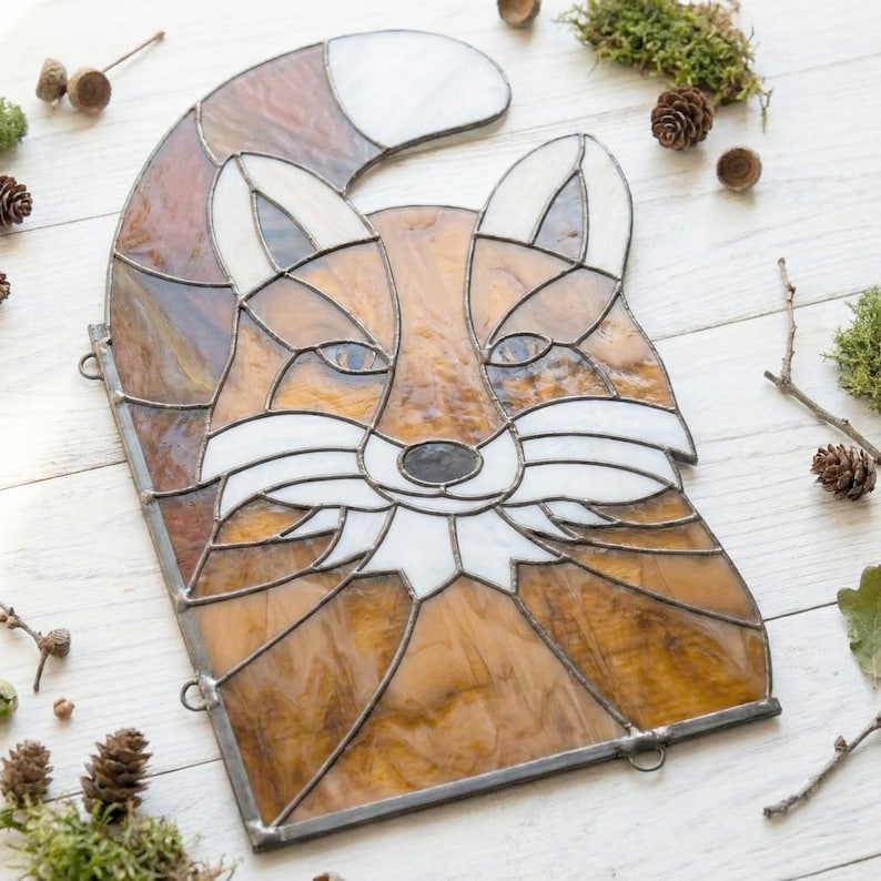 Stained Glass Fox Suncatcher Pattern: Window Hanging Template (PNG & PDF Download) image 4