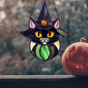 Mönster för kattmotiv i målat glas: 7 unika designer, PDF och PNG bild 8
