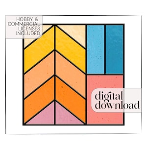 Modern Stained Glass Pattern: Beginner Geometric Design (PDF & PNG Download)