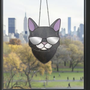 Chill Cat Suncatcher Stained Glass Pattern & PNG (Digital Download)