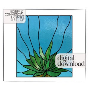 Modèle de succulentes vitrail : téléchargement numérique