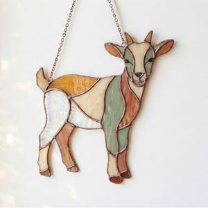 Stained Glass Kid Goat Pattern, Suncatcher Template (PNG & PDF Download)