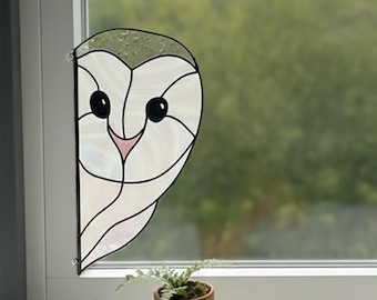Snowy Owl Suncatcher Stained Glass Pattern (PDF & PNG Digital Download)