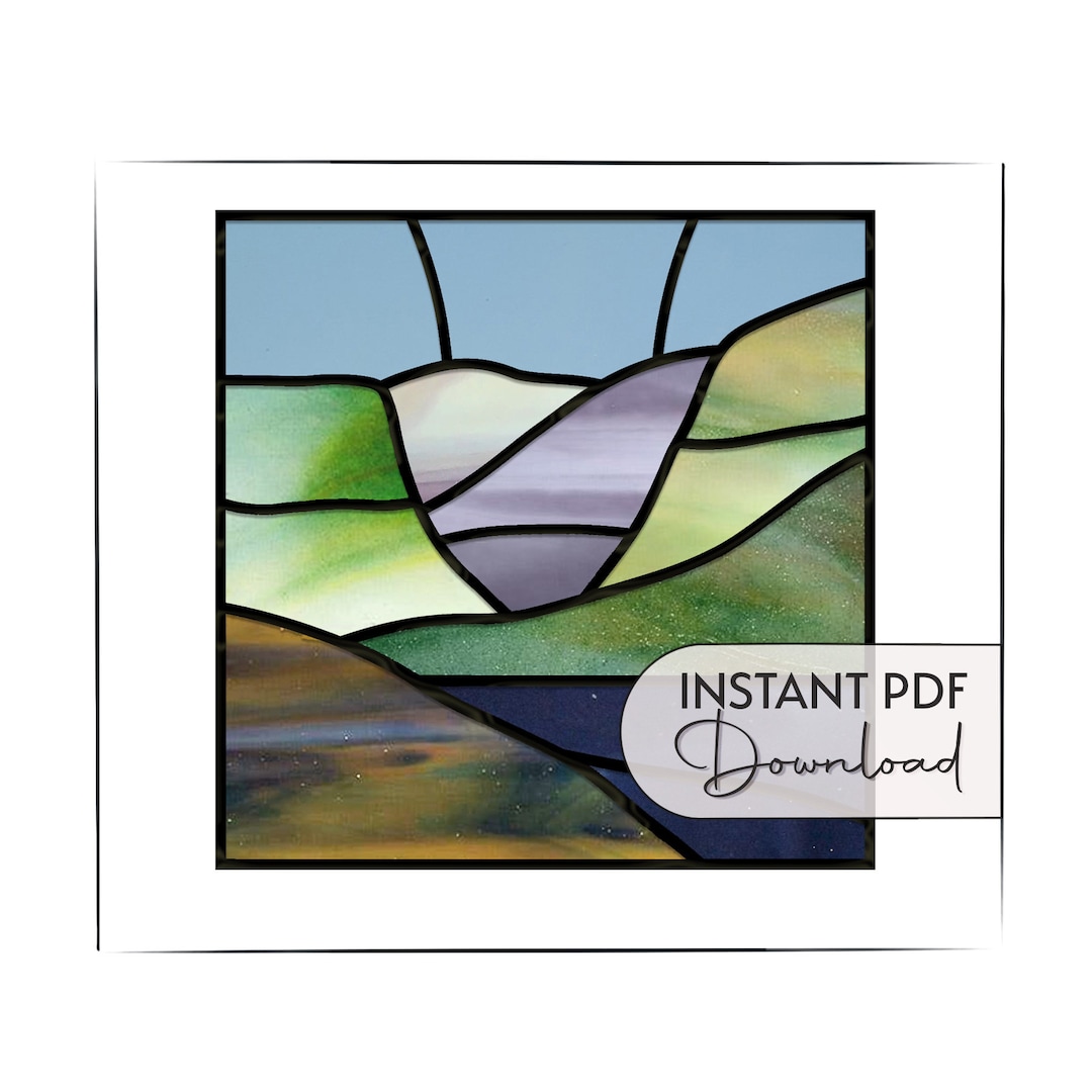 Beginner Landscape Stained Glass Pattern Scottish Highlands Etsy