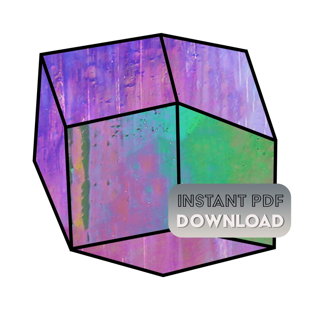 Beginner Stained Glass Geometric Pattern, Modern Stained Glass Gem