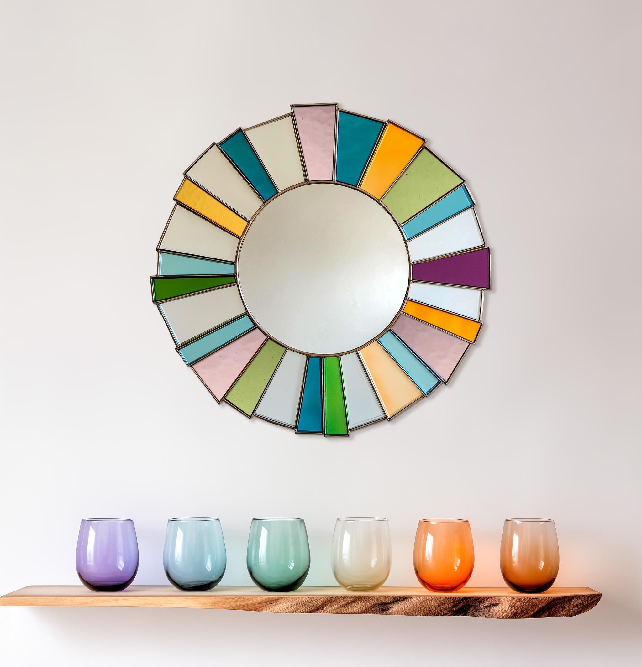 Prasacco 120 piccoli specchi per artigianato, 4 forme di specchio per artigianato, specchio quadrato rotondo con diamanti fai da te, piastrelle a mosaico per palla da discoteca, decorazione per