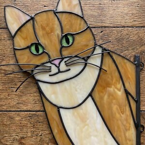 Cat Suncatcher Stained Glass Pattern: Feline Lover Template PDF & PNG ...