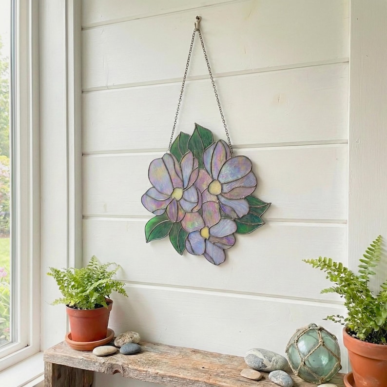 Stained Glass Flower Bouquet Pattern: Suncatcher Design (PDF & PNG) image 6