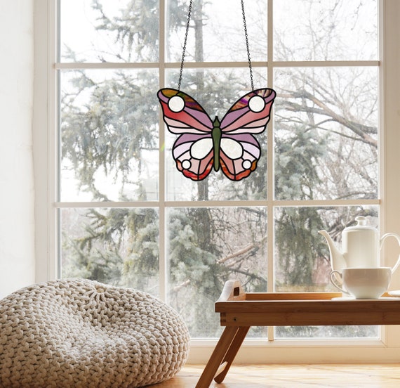 Suspension vitrail Papillon - VITRAUX/SUNCATCHER - kimcap-creations
