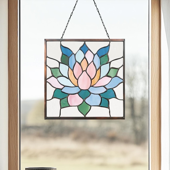 Stained Glass Succulent Pattern: Square Cactus Design (PDF & PNG Download)  - Etsy