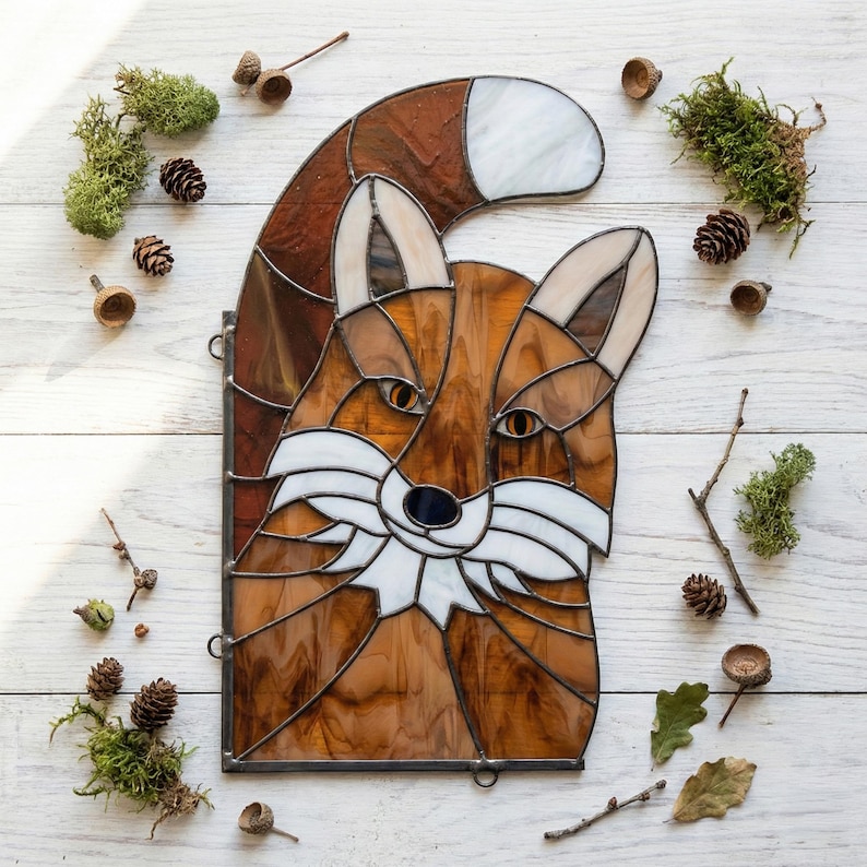 Stained Glass Fox Suncatcher Pattern: Window Hanging Template (PNG & PDF Download) image 6