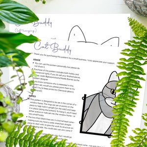 Mönster för kattmotiv i målat glas: 7 unika designer, PDF och PNG bild 7