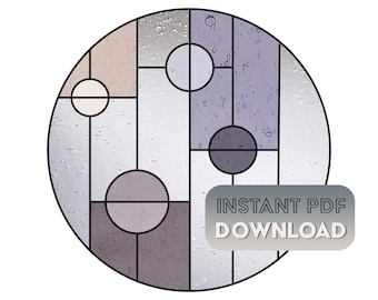 Digital Pattern • Contemporary Abstract Stained Glass Design • Instant PDF Download • Modern Stained Glass Light Catcher