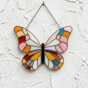 Diseño de mariposa de vidriera retro: Descarga digital de diseño atrapasoles retro - SVG, PDF, PNG