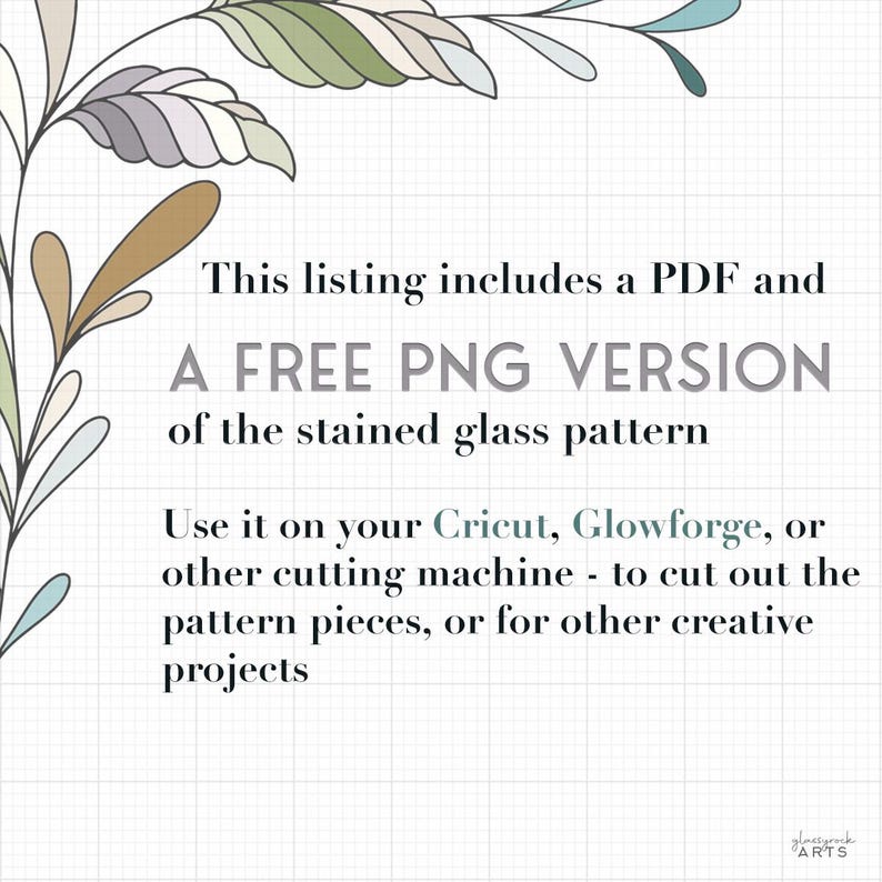 Stained Glass Flower Bouquet Pattern: Suncatcher Design (PDF & PNG) image 3