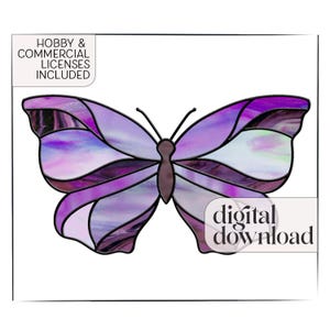 Butterfly Stained Glass Pattern plus PNG, digital download, stained glass butterfly pattern for sun catcher, for butterfly window hanging