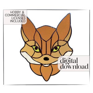 Stained Glass Fox Suncatcher Pattern: Animal Template (Digital Download)