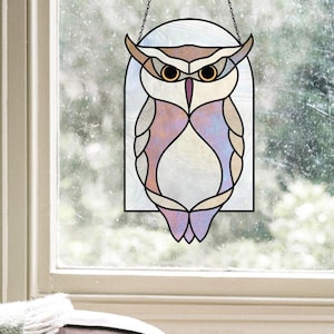 Stained Glass Owl Pattern, DIY Art Panel (PDF & PNG Download)