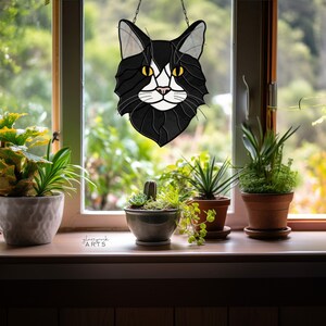 Mönster för kattmotiv i målat glas: 7 unika designer, PDF och PNG bild 10